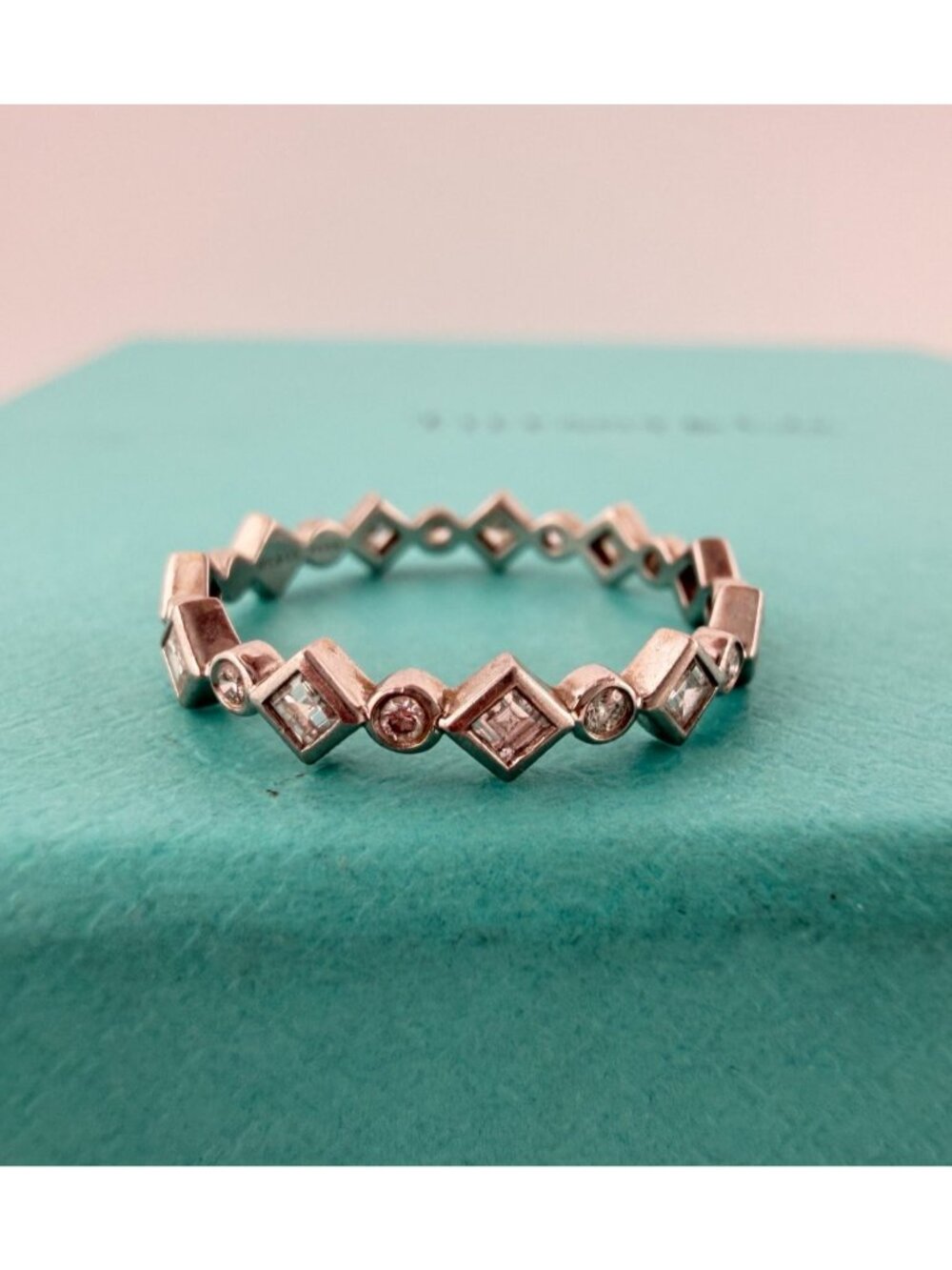 RARE Tiffany & Co. Jazz Diamond Eternity Band Platinum Ring Size 6.25 Retired
